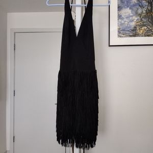 Halter party dress with ruffles